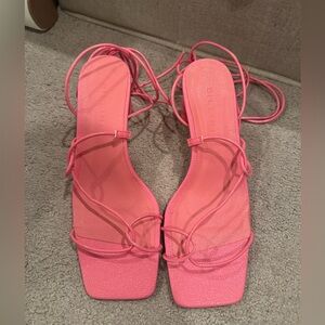 NEW SIZE 8 - Billini Pink Wrap Up Heels
